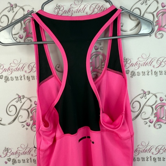 984 bruny surin tank top racer back neon bright Women's Pink Athletic Tank Top - Picture 8 of 12